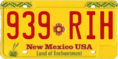 NM license plate 939RIH
