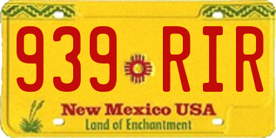 NM license plate 939RIR