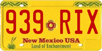 NM license plate 939RIX