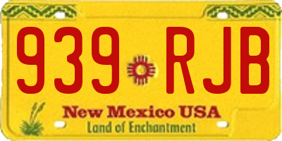 NM license plate 939RJB