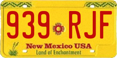 NM license plate 939RJF