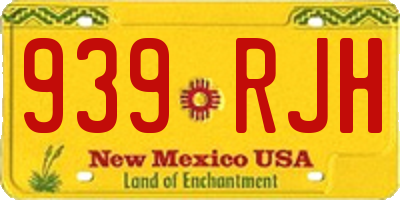 NM license plate 939RJH