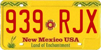 NM license plate 939RJX