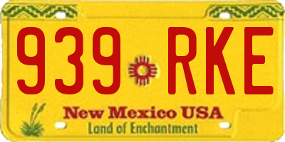 NM license plate 939RKE