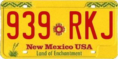 NM license plate 939RKJ