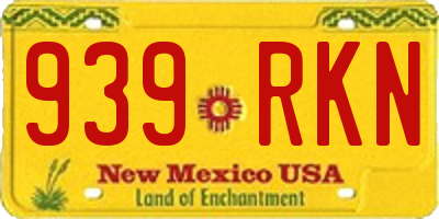 NM license plate 939RKN