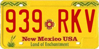 NM license plate 939RKV
