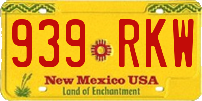NM license plate 939RKW
