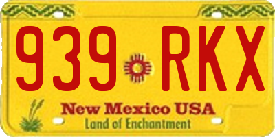 NM license plate 939RKX