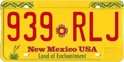 NM license plate 939RLJ