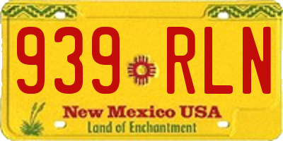 NM license plate 939RLN