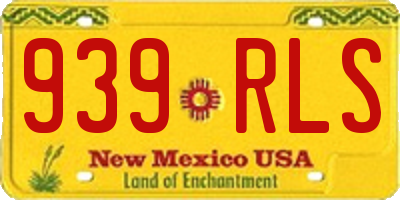 NM license plate 939RLS