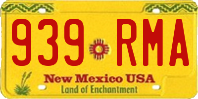 NM license plate 939RMA