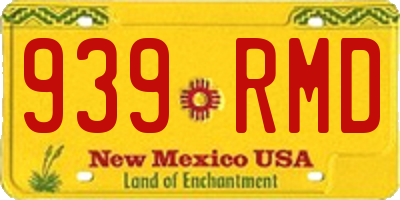 NM license plate 939RMD