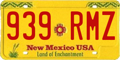 NM license plate 939RMZ