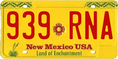 NM license plate 939RNA