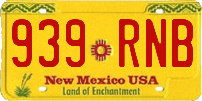 NM license plate 939RNB