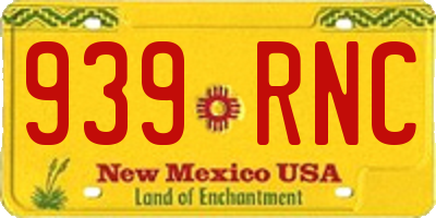 NM license plate 939RNC