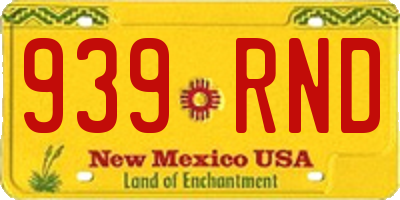 NM license plate 939RND