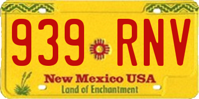 NM license plate 939RNV