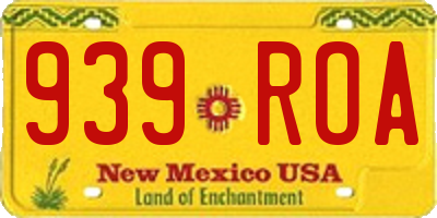 NM license plate 939ROA
