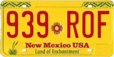 NM license plate 939ROF