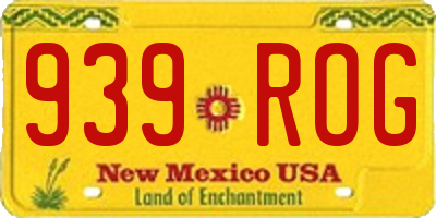 NM license plate 939ROG