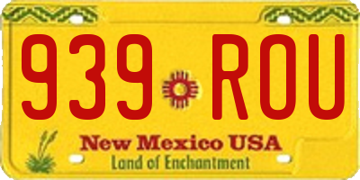 NM license plate 939ROU