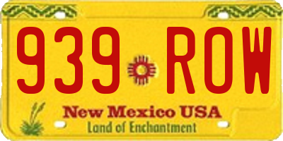 NM license plate 939ROW