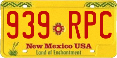 NM license plate 939RPC