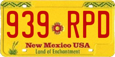 NM license plate 939RPD