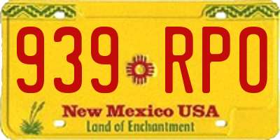NM license plate 939RPO
