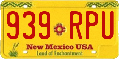 NM license plate 939RPU