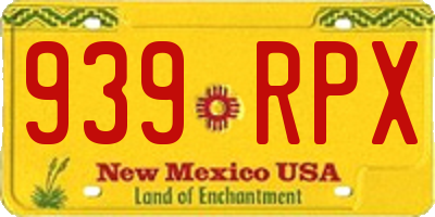 NM license plate 939RPX