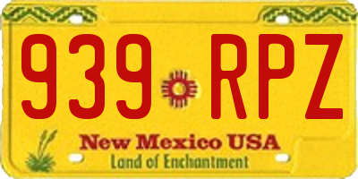 NM license plate 939RPZ