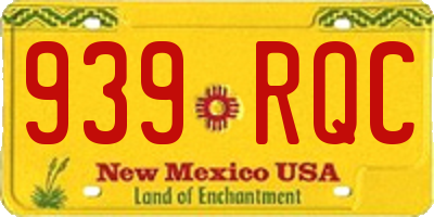 NM license plate 939RQC