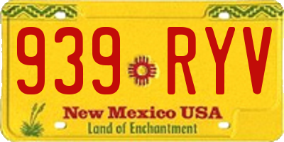 NM license plate 939RYV