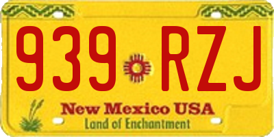 NM license plate 939RZJ