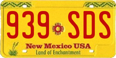 NM license plate 939SDS