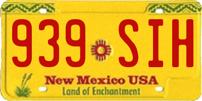 NM license plate 939SIH