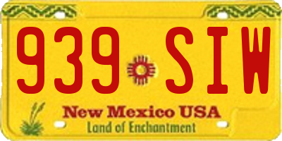 NM license plate 939SIW