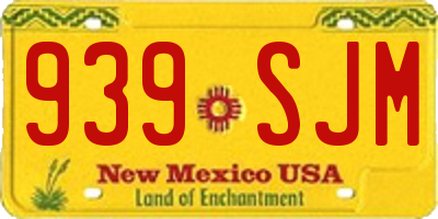NM license plate 939SJM