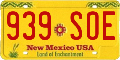 NM license plate 939SOE
