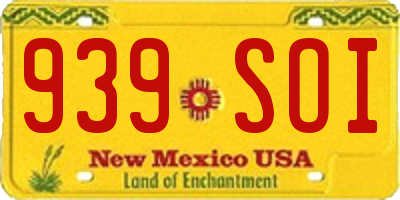 NM license plate 939SOI
