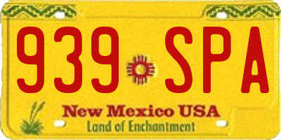 NM license plate 939SPA