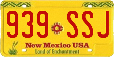NM license plate 939SSJ