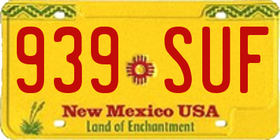 NM license plate 939SUF