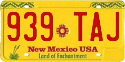 NM license plate 939TAJ