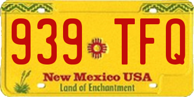 NM license plate 939TFQ