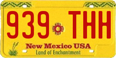 NM license plate 939THH
